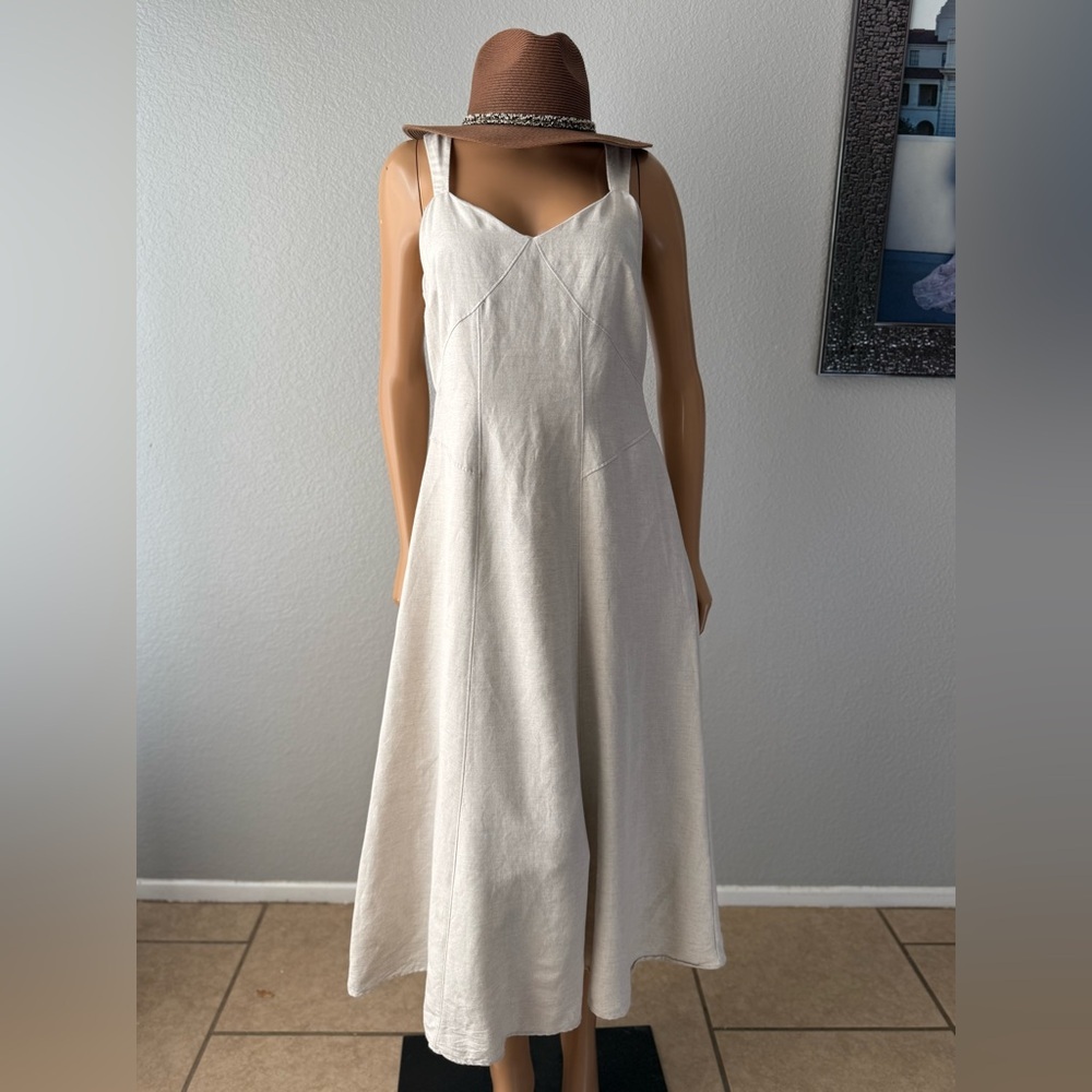 LOFT Cream Midi Dress - Picture 4 of 16